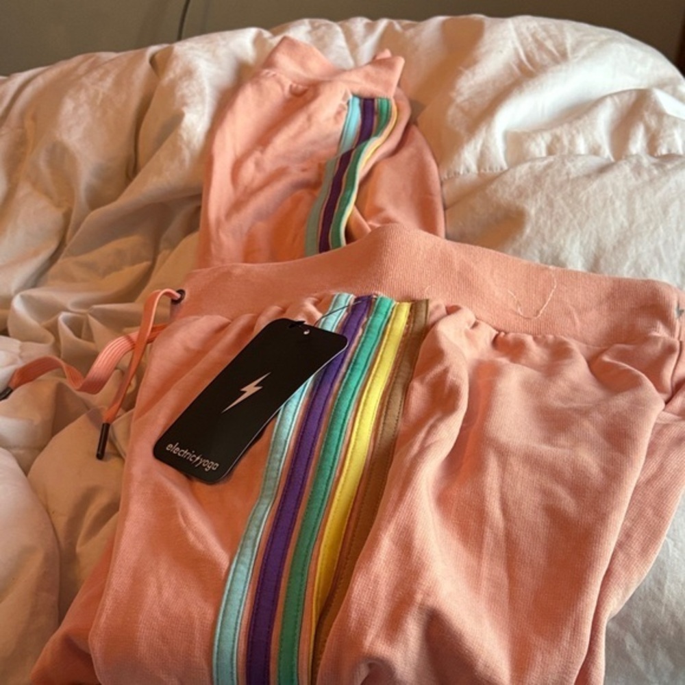 Electric Yoga Sundrop Jogger Pants with Rainbow Side Stripes jogger pants M